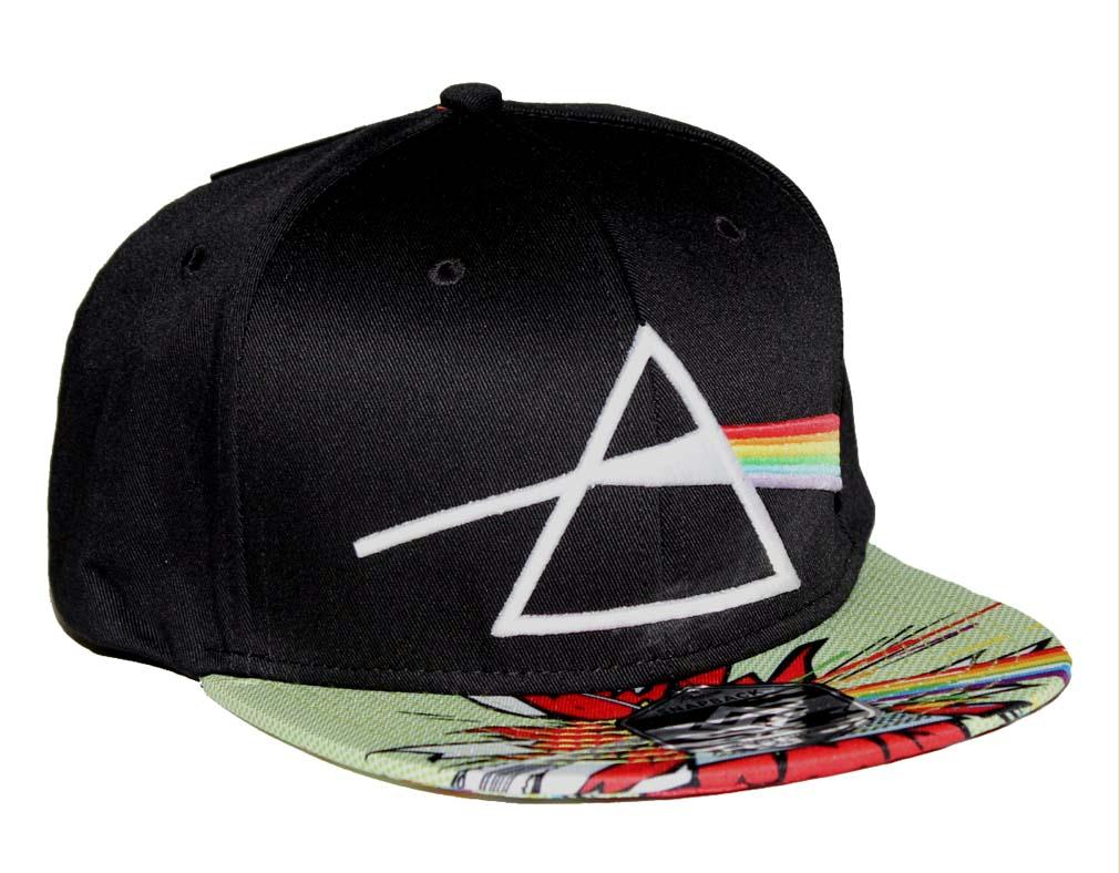 Pink Floyd Dark Side Comic Flat Bill Snapback Hat - Black