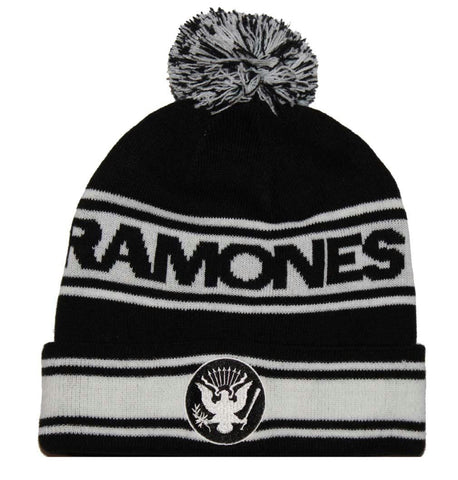 Ramones Eagle Pom Beanie Hat - Black