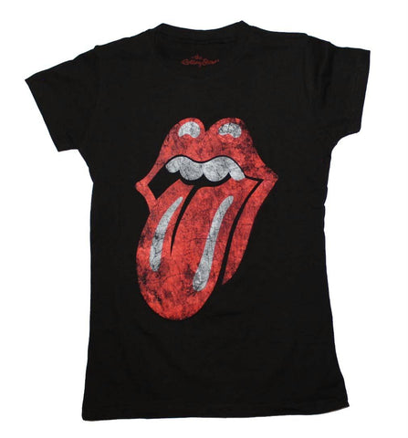 Rolling Stones Distressed Tongue Junior's T-Shirt