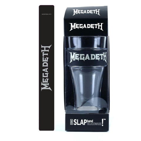 Megadeth Silver Logo Heavy Duty Slap Band Pint Glass