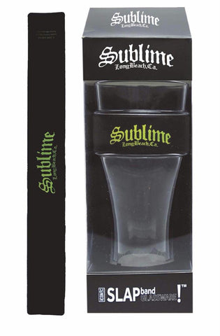 Sublime Yellow Logo Heavy Duty Slap Band Pint Glass