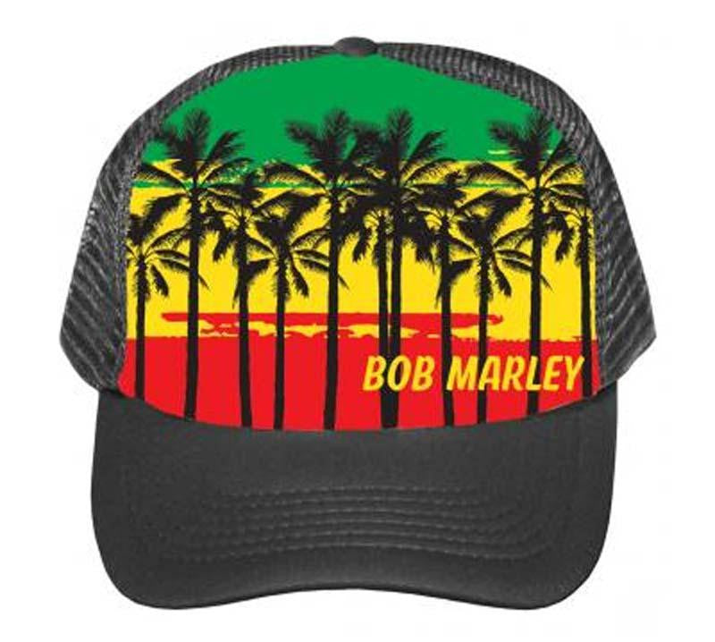 Bob Marley Palms Trucker Hat - Gray